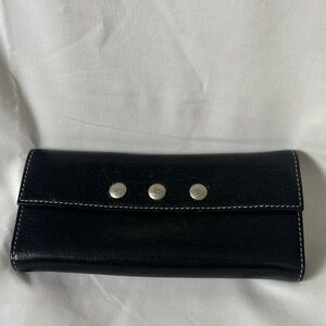 A/X Armani Exchange Black Wallet with Silver Accents Buttons